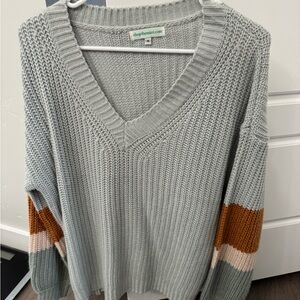 Chunky Knit V-Neck Sweater